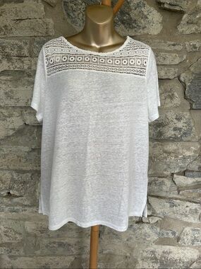 White Lace Yoke Top